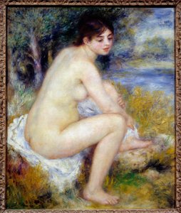 امرأة عارية في رسم المناظر الطبيعية بيير أوغست رينوار (1841-1919) 1883 صن. 0،65 × 0،54 م باريس ، متحف أورانجيري