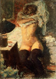 جوارب سوداء امرأة تعريتها. رسم بيير بونارد (1867-1947) 1908 عن ديم. 58x43 سم إنجلترا ، مجموعة إيرل روسلين بواسطة بيير بونارد