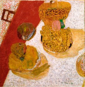 ركن الطاولة: حياة ثابتة للفاكهة. لوحة لبيير بونارد (1867-1947) 1935 خافت. 67x63،5 سم باريس ، المتحف الوطني للفن الحديث بواسطة بيير بونارد