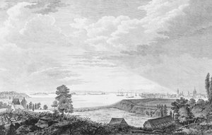 منظر جنوبي غربي لمدينة نيويورك ، في أمريكا الشمالية ، كاليفورنيا. 1768.