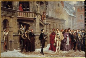 لقاء بين هنري الثالث ملك فرنسا (1551 - 1589) وهنري الأول ملك لورين ، دوق Guise المسمى بالافري بواسطة بيير تشارلز كومت