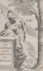 واجهة الكتاب ، من مقابلات مع الراحل السيد بالزاك ليه Entretiens de Feu Monsieur d ... ، 1660. بواسطة بيير داريت