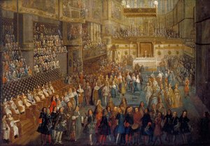 تتويج لويس الخامس عشر في كاتدرائية ريمس ، 25 أكتوبر 1722