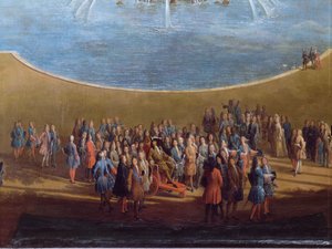 منظر لباسين أبولون وقناة فرساي الكبرى. التفاصيل: لويس الرابع عشر ، 1713.