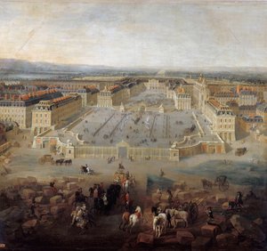 منظر لقصر فرساي من ساحة Place d'Armes عام 1722