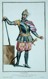 ألبرت ذا بولد (1443-1500) دوق ساكسونيا من Receuil des Estampes ، يمثل الرتب والكرامات ، بعد زي جميع الدول الموجودة '، نُشر عام 1780 (نقش ملون يدويًا) بواسطة بيير دوفلوس