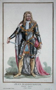 جون تشرشل (1650-1722) دوق مارلبورو من "Receuil des Estampes ، يمثل الرتب والكرامات ، بعد زي جميع الأمم الموجودة" ، نُشر عام 1780 (نقش ملون يدويًا)