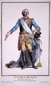موريس من ساكسونيا (1696-1750) من "Receuil des Estampes ، يمثل الرتب والكرامات ، بعد زي جميع الدول الموجودة" ، نُشر عام 1780 (نقش ملون يدويًا) بواسطة بيير دوفلوس