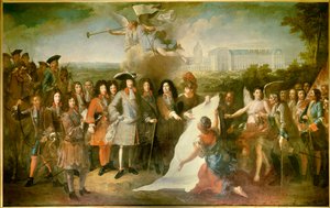 تقديم الماركيز دي لوفوا (1639-1691) لخطة Royal Hote des Invalides إلى لويس الرابع عشر من قبل الماركيز دي لوفوا (1639-1691) ومن بين الحاضرين هنري دي لا تور دي أوفيرني (1611-1675) ، ليبرال بروانت (1631-1697) ؛ لويس الثاني من بوربون ، أمير كوندي (بوربون كوندي بواسطة بيير دولين