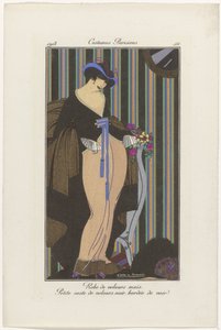 Journal des Dames et des Modes: the Fashion Illustrators Journal des Dames et des Modes: Fashion News Journal des Dames et des Modes، Costumes Parisiens، 1913، No. 111: Velvet dress (...] بواسطة مجهول