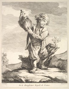 طفل صغير يحمل وعاءًا من Premier Livre de Figures après les porcelaines de la M ...، 1757.