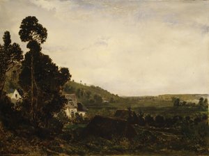 كنيسة قديمة في وادي ، كاليفورنيا. 1835. بواسطة بيير إتيان ثيودور روسو