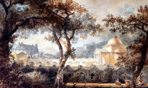 مصلى تعبيري لويس السادس عشر في باريس. ألوان مائية ، حوالي 1830 بواسطة بيير فرانسوا ليونارد فونتين