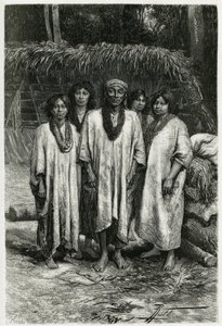 أنواع الزعيم لاكاندون ولاكاندون ، شعب المايا الذين يعيشون في أدغال تشياباس (المكسيك). نقش بي فريتيل ، لتوضيح قصة "رحلة إلى يوكاتان وأرض لاكاندونس" ، في عام 1882 ، بقلم ديزاير تشارناي (1828-1915) عالمة آثار ومصورة