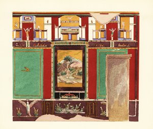 غرفة الطعام في Casa di Orfeo أو House of Orpheus، Pompeii
