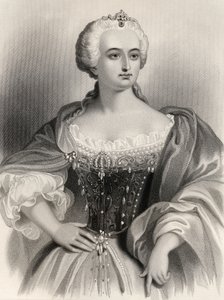 ماريا تيريزا (1717-80) أرشفة النمسا وملكة المجر و بوهيميا ، رسم توضيحي من "نساء العالم البارزات" بقلم ماري كاودن كلارك ، 1858