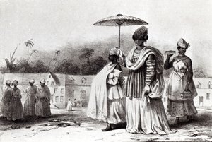 Lady taking a child to Baptism, from 