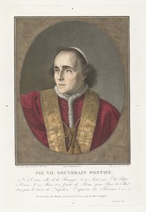 Portret van Paus Pius VII بيوس السابع. البابا السيادي (العنوان على الكائن) بواسطة جان بابتيست جوزيف ويكار