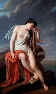 Sappho on the Lefkada's Cliff '، أوائل القرن التاسع عشر. بواسطة بيير نارسيس غيران بارون