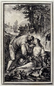 لا كروش - في "" حكايات وقصص قصيرة في الشعر "لجان لافونتين. 1776. رسم بي بي شوفارد.