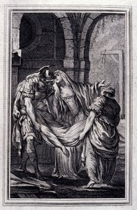 سيدة أفسس - في "" حكايات وقصص قصيرة في الشعر "لجان لافونتين. 1776. رسم بي بي شوفارد.