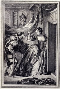 تقويم Aniards - في "" حكايات وأخبار في شعر "" لجان لافونتين. 1776. رسم بي بي شوفارد.