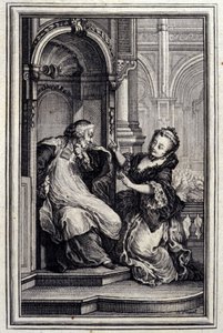 اعتراف لو ماري - في "" حكايات وقصص قصيرة في الشعر "لجان لافونتين. 1776. رسم بي بي شوفارد.