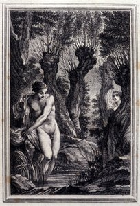 حالة الضمير - في "" حكايات وأخبار في شعر "بقلم جان لافونتين. 1776. رسم بي بي شوفارد.