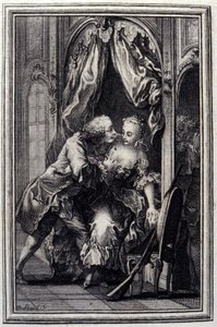 سوء الفهم - في "" الحكايات والقصص القصيرة في الشعر "لجين لافونتين. 1776. رسم بي بي شوفارد.