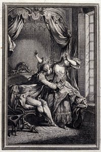ريتشارد مينولتو - في "" حكايات وقصص قصيرة في الشعر "لجين لافونتين. 1776. رسم بي بي شوفارد.