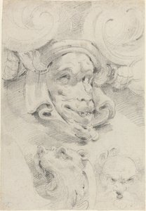 رسومات الزينة مع أقنعة Grotesque بواسطة بيير بوجيت