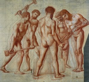 المطرحون ، دراسة عن "Allegorie du Travail" (الطباشير الأحمر على الورق)