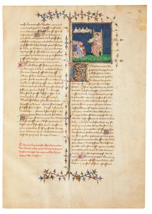 صفحة من "خصائص الأشياء" بقلم بارثولوميو الإنجليزي في الترجمة الفرنسية لجان كوربيكون ، c.1390