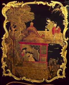 لوحة جانبية لصوان لويس الخامس عشر ، c.1745 (ورنيش وذهب على الخشب) (إعادة 222380)
