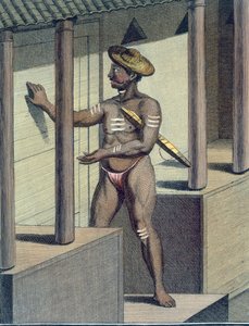 Carépatré Pandaron (متعهد ديني تعهد بالصمت) ، نقش بواسون ، من "Voyage aux Indes et a Chine" بواسطة بيير سونيرات