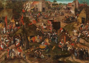 الفلمنكي Kermis مع أداء Farce "Een cluyte van Plaeyerwater" ، ج. 1570