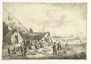 سوق السمك في Scheveningen بواسطة مارتينوس فان دن إندي (II)