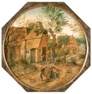 المرور عبر القرية ، c1584-1637 بواسطة بيتر بروغل الأصغر