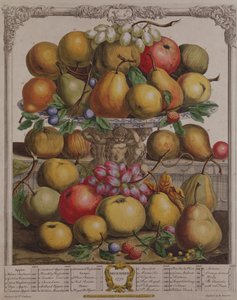 ديسمبر ، من "اثنا عشر شهرًا من الفواكه" ، بقلم روبرت فوربر (c.1674-1756) منقوش بواسطة هنري فليتشر ، 1732 (نقش الألوان)