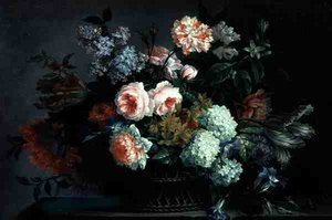 لا تزال حياة الزهور (زيت على قماش) بواسطة بيتر كاستيلز