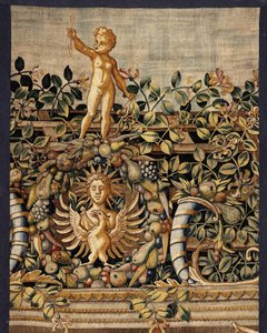 Vertumnus و Pomona: تحول Vertumnus إلى صياد ، حوالي 1550 (الذهب والصوف والحرير) بواسطة بيتر كويك فان إيلست