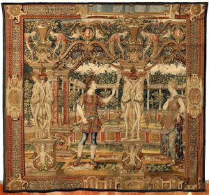 Vertumnus و Pomona: تحول Vertumnus إلى مقصوص ، حوالي 1550 (الذهب والصوف والحرير) بواسطة بيتر كويك فان إيلست