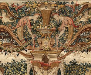 Vertumnus و Pomona: تحول Vertumnus إلى مقصوص ، حوالي 1550 (الذهب والصوف والحرير) بواسطة بيتر كويك فان إيلست