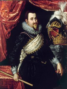 صورة لكريستيان الرابع ، ملك الدنمارك (1577-1648). لوحة بيتر إسحاق (1569-1625) حوالي عام 1615. قلعة فريدريكسبورج. الدنمارك. بواسطة بيتر فرانز. إسحاق.