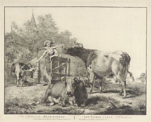 الأبقار وخادمة اللبن The Hollandsche Melk-koeijen / Les vaches â lait hollandaises (العنوان على الكائن)