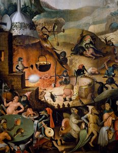 الجحيم ، تفاصيل يوم القيامة ، حوالي 1554 ، لوحة لبيتر هويز (حوالي 1520-كاليفورنيا 1584) ، زيت على لوحة
