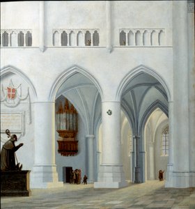 الجزء الداخلي لكنيسة القديس بافون في هارلم لوحة لبيتر يانز ساينريدام (1597-1665) (ec.holl.) 1630