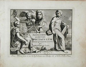 صفحة العنوان من "Admirandorum Quadruplex Spectaculum" ، بقلم جان فان كول (1656-1703) ، نُشرت قبل عام 1715 (نقش)