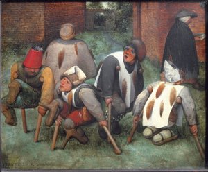 The Beggars or The Cripples - oil on wood بواسطة بيتر بروغل الأكبر