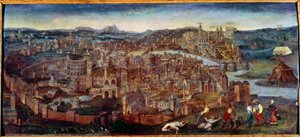 منظر لروما. اللوحة التي رسمها بيتر بروغل تقول إن القديم (أو القديم بواسطة بيتر بروغل الأكبر